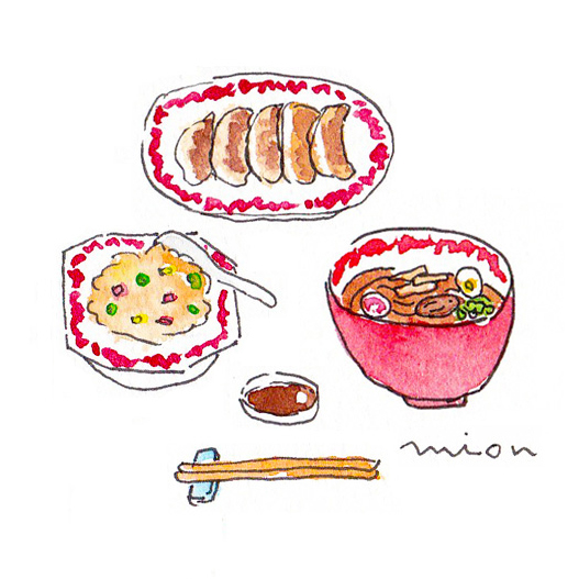 ラーメンセットのイラスト